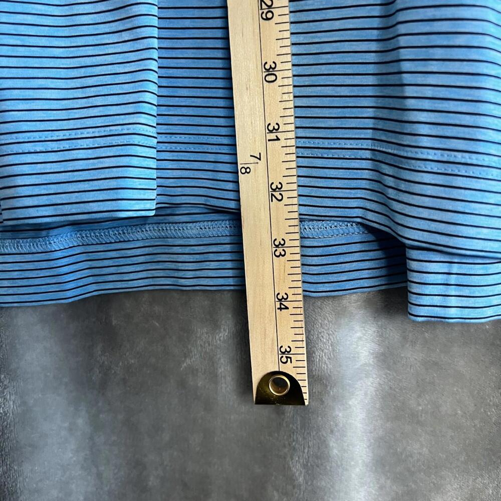 FJ FootJoy Polo Shirt Mens Size Large Blue/Navy Striped Golf Casual Short Sleeve - Picture 7 of 7